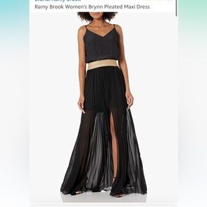 🦋 NWT Ramy Brook Black Pleated Maxi Dress